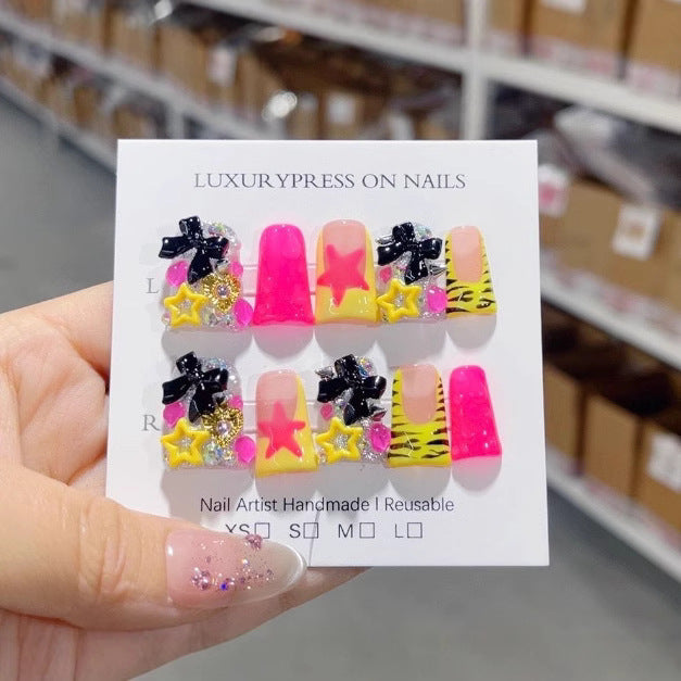 Long duckbill nail art limited edition European and American nail handcrafted wearable nails