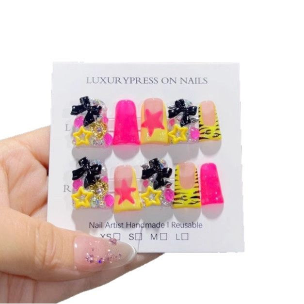 Long duckbill nail art limited edition European and American nail handcrafted wearable nails