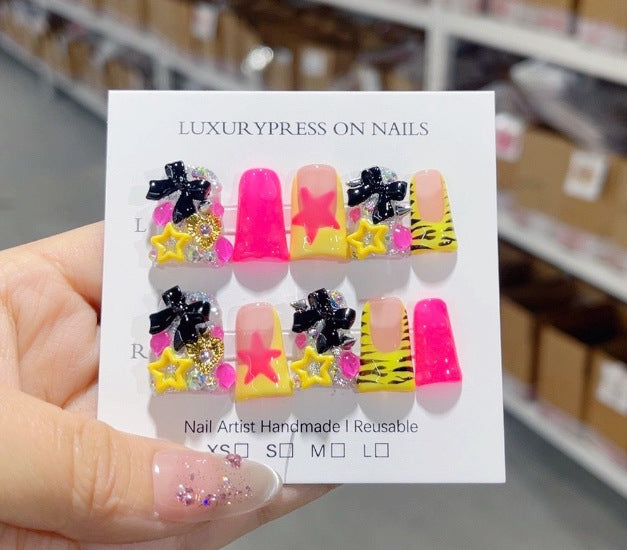 Long duckbill nail art limited edition European and American nail handcrafted wearable nails