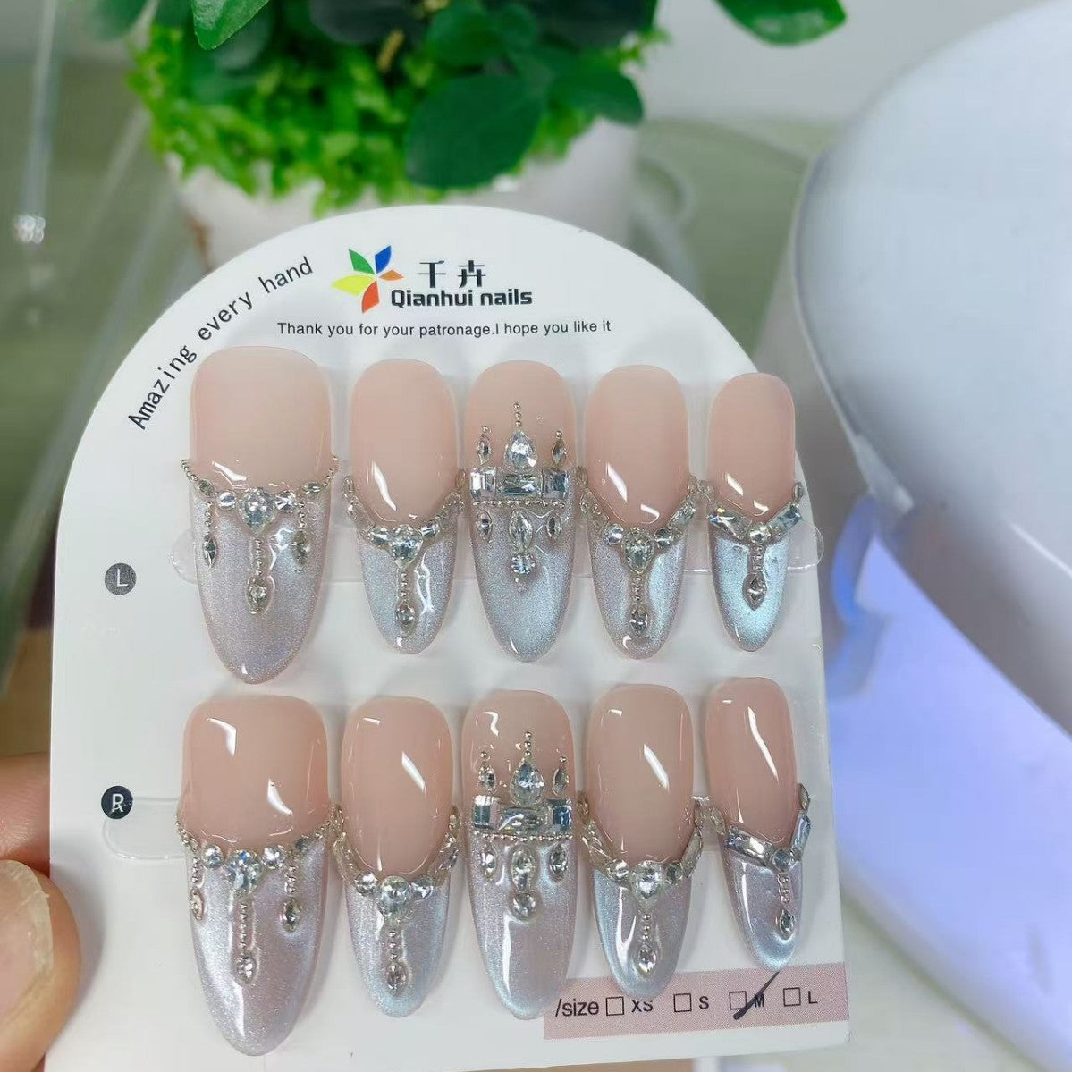 【 Star Dome Crown 】 Wearing blue tearful ice, light luxury style T-shaped nail polish, high-end nail art wearing nail polish